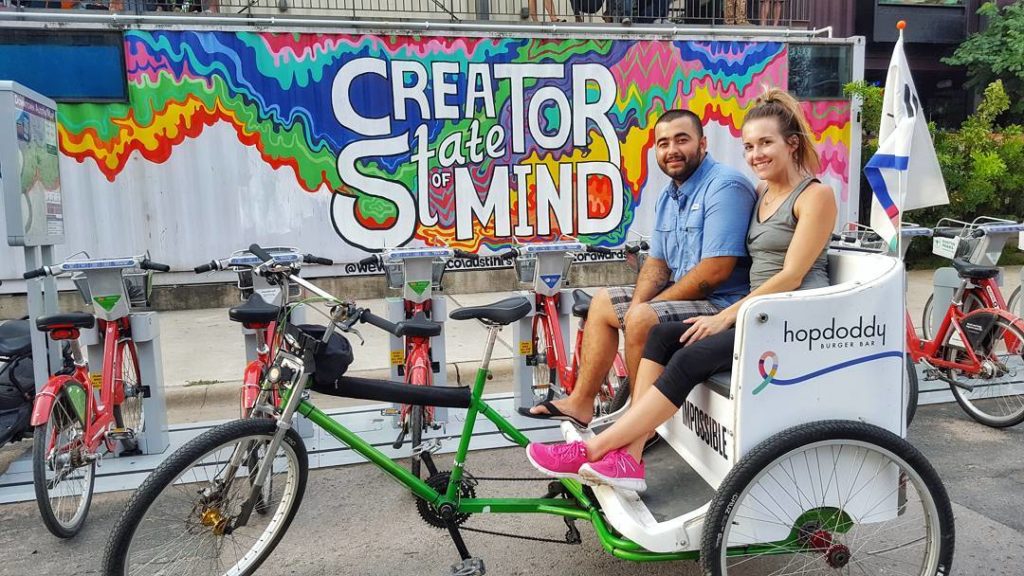 Hopdoddy pedicab at the Creator State of Mind murual.